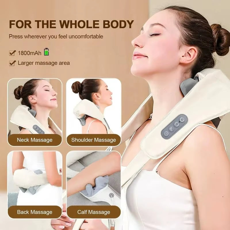 Neck Massager with Heat, Shoulder Massager, Shiatsu Neck and Back Massager, Muscle Pain Relief-Office, Home & Car
