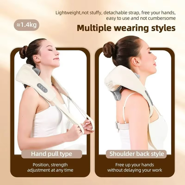 Neck Massager with Heat, Shoulder Massager, Shiatsu Neck and Back Massager, Muscle Pain Relief-Office, Home & Car