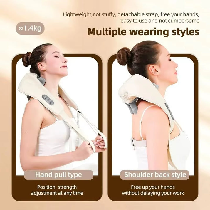 Neck Massager with Heat, Shoulder Massager, Shiatsu Neck and Back Massager, Muscle Pain Relief-Office, Home & Car