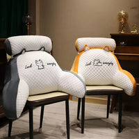 Washable Cartoon Print Bed Pillow with Arm Support and Detachable Backrest Cushion for Sofa and Couch