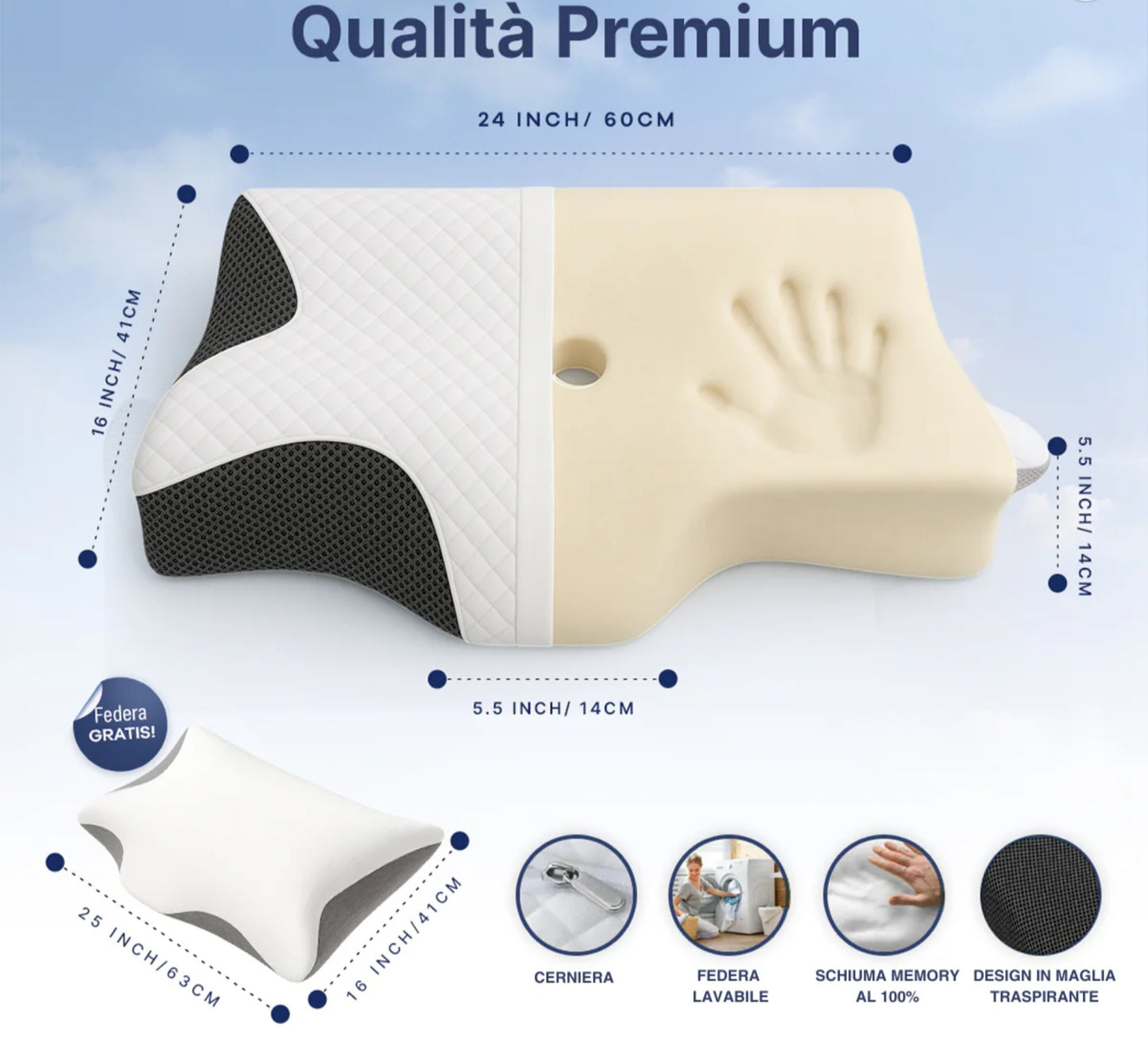 Vital Benessere ™ Cuscino Ortopedico CERVICALE